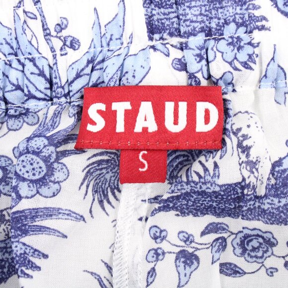 NWT Sandro Boyana 100% Cotton Shorts with Ruffle Trim in Blue Toile Size Small - Picture 3 of 6